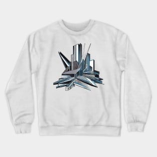 Modern Abstract | Architecture | Black, Blue, and White Crewneck Sweatshirt